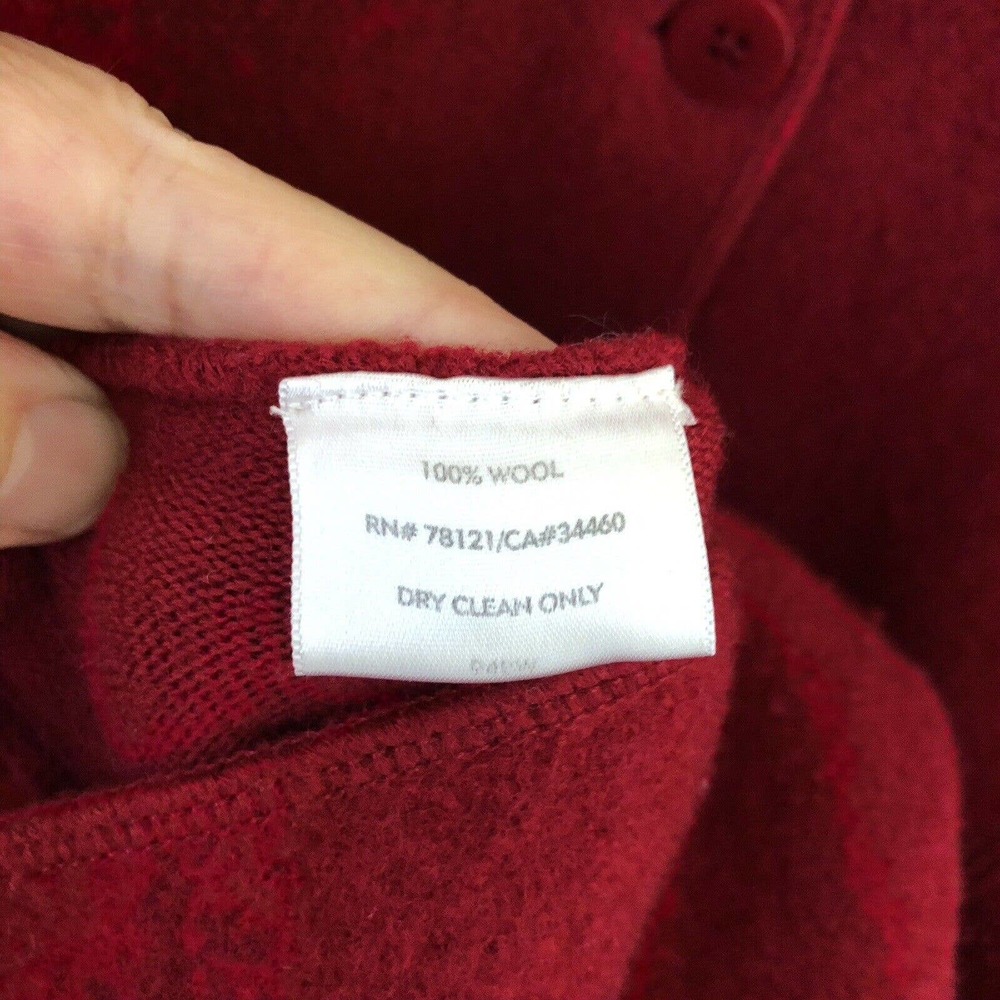Eileen Fisher Red Button-Front Wool Coat - Picture 6 of 10
